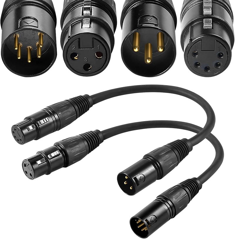 Palujorty 10'' DMX Converter, 5F3M and 5M3F for Stage Light and DMX Controller - Image 1